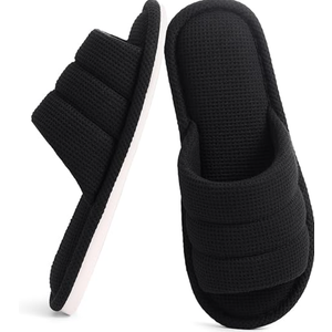 shevalues Summer House Slippers for Women Men Breathable Waffle Indoor Slippers Slip-on Open Toe Home Shoes, One Size