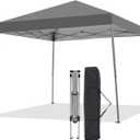 Canopy Tent, 10X10 FT Pop Up Canopy Outdoor Instant Tent Slant Legs with Carrying Bag, Portable Gazebo Shelter for Patio Deck Garden and Beach - 8X8 FT Canopy Cover (Dark Grey)