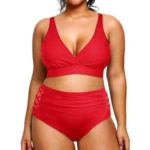 Yonique Womens Plus Size Bikini High Waisted Swimsuits Two Piece Bathing Suits Tummy Control Swimwear 18W