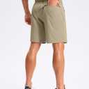 Pudolla Mens Hiking Shorts 5"/ 7"/ 9" Lightweight Quick Dry Casual Golf Shorts for Men Work Fishing with 3 Zipper Pockets(Light Khaki 7 Inseam-XL)