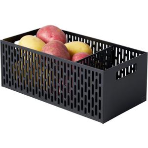 Yamazaki Home Stacking Baskets / Fruit Basket / Vegetable Basket ABS Plastic One Size Black