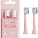 AquaSonic Genuine Icon Replacement Brush Heads | Compatible with AquaSonic Icon Toothbrush | 2 Brush Heads | for Normal & Sensitive Teeth (Blush)