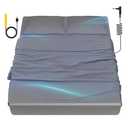 HLLBLL Grounding Bedding Sheet Set, Bed Sheets and Pillowcase Set, 90% Organic Cotton+10% Pure Silver Organic Fitted Grounded Sheet for Improved Sleep, Pain Relief (Gray, King(78.1 * 80.1 * 15inch))