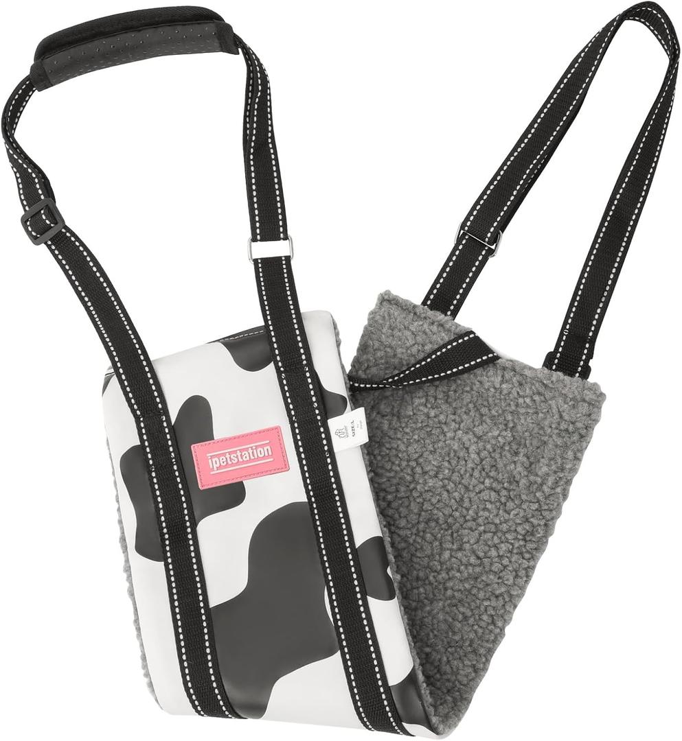 Dog Lift Harness Large Small Medium Sized Dogs,Dog Sling Support Harness Rear for Back Legs Senior Assist Hip Recovery Black White (S)