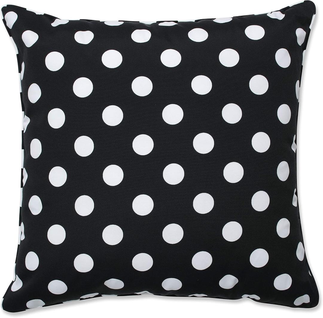 Pillow Perfect Outdoor | Indoor Polka Dot Black 25 Floor Pillow Black 25 X 25 X 5