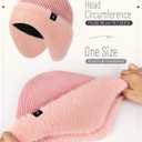 Winter Fleece-Lined Beanie with Earflaps, Warm Windproof Unisex Beanie Hat for Skiing, Hiking & Outdoor Winter Sports (Pink)