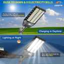 Deepn Solar Street Light, Commercial Grade Solar Lights Outdoor IP67 Waterproof, 8700W LED Flood Security Lights Motion Sensor & Dusk to Dawn Outdoor Lighting for Parking Lots, Streets & Yard, 2 Pack