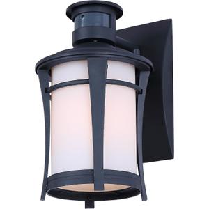 Blackwater Bay 1-Light Outdoor Light, Black Finish with Frosted Glass, Built-in Motion Sensor/Photocel, Durable Lighting for Entryways and Patio