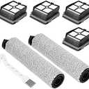 2+4 Pack iFloor 3/ S3 Brush Roller and HEPA Filter Set Compatible with Tineco iFloor 3/ Floor One S3 Cordless Vacuum Cleaner, 2 Pack Brush Rollers + 4 Pack Vacuum HEPA Filters
