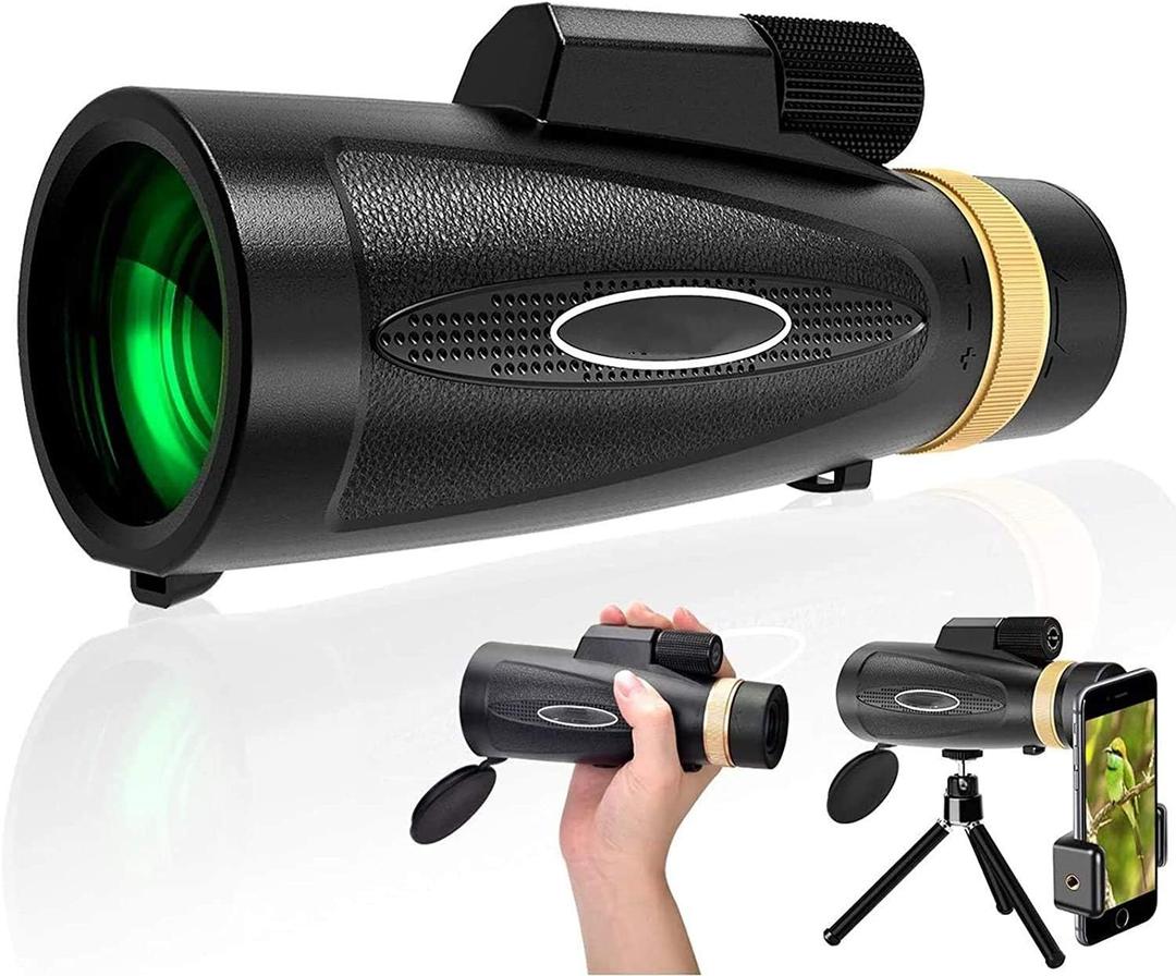 Monocular Telescope, 16X55 High Power HD Monocular with Smartphone Holder & Tripod, Waterproof Monocular with Durable and Clear FMC BAK4 Prism for Bird Watching, Camping, Hiking