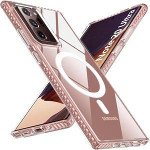 OWKEY for Samsung Galaxy Note 20 Ultra Case, Compatible with MagSafe, Magnetic Phone Case Not-Yellowing Military Shockproof Silm Protective Cover for Galaxy Note 20 Ultra Case (Clear)