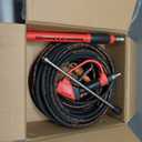 Pressure Washer Gun and Hose Kit, 4800PSI Flexible & Kink-Resistant - Steel Braided & Durable High Power Washer Hose 100 FT with 3/8" Swivel Quick Connector and M22 14mm Adapters & 5 Nozzles