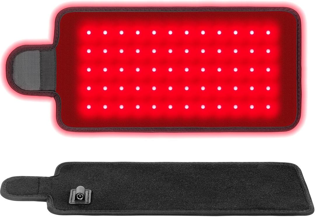 Red Light Therapy Belt for Body, Flexible Use Red Light Pad with Timer Controller Fit for Small Areas, 60 Beads Portable Infrared Light Therapy Belt for Starters