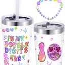 10th Birthday Gifts for Girls | Double Digits Era Birthday cup - 12 oz Cup and Pink Bracelet,Stainless Steel Mug Vacuum Insulated Tumbler with Straw,Gifts for 10 Year old girls Christmas New Year Gift