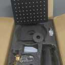 Black Tub Shower Faucet Set Complete with 8-Inch Rainfall Shower Head and Tub Spout Included Shower Valve Tub Shower Trim Kit Matte Black