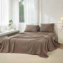 King Washed Cotton Sheet Set, 4-Piece, Relaxed Linen Feel