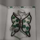 KY&BOSAM Shamrock Butterfly Suncatcher Faith Hope Love Irish Stained Glass for Windows Suncatchers Hangings Ornament Wind Chime with Real Flower as Gifts for Mom Mothers Day St Patrick's Day Decor