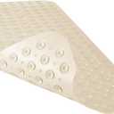 YINENN Bath and Shower Safety Mats 40x16 inch, Non Slip with Suction Cups for Bathroom Stall and Tub Floor, Extra Large and Machine Washable, Drain Holes Keep Bathtub Clean, Beige