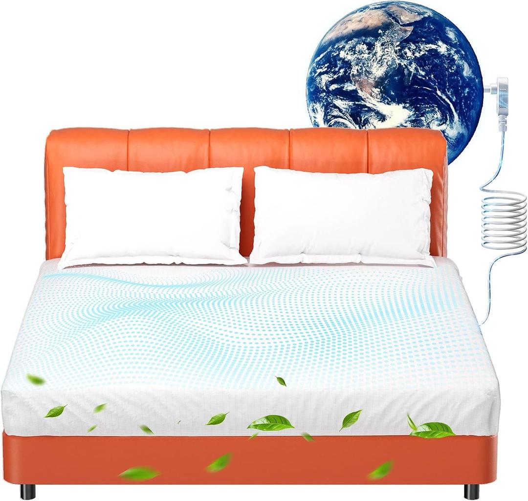 Grounding Sheets Queen,10% Pure Silver Fiber+90% Organic Cotton,Deep Pocket Grounding Bed Sheets.Grounded Fitted Sheets Set. (White)