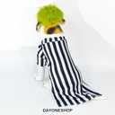2 x Black Striped Dog Suit wit Green Wig Scientist Dog Costume Pet Costume Cosplay Clothes Outfit Accessories Party Favors (Small, Striped Clothes with Wig)