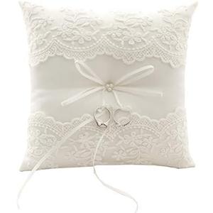 Ring Bearer Pillow, Ivory Wedding Ring Pillow,Ring Bearer Cushion 8.26 Inch For Wedding Party