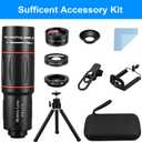 28X Long Focus Telephoto Phone Lens for iPhone and Android, Hight Power Telephoto Phone Lens with Tripod, Mobile Cell Lens Attachment for Android & iPhone, Samsung and Most Smartphone