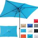 Blissun Rectangular Patio Umbrella, Table Market Umbrella with Tilt and Crank, Outdoor Umbrella for Garden, Deck, Backyard, Pool and Beach
