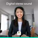 Logitech H390 Wired Headset for PC/Laptop, Stereo Headphones with Noise Cancelling Microphone, USB-A, in-Line Controls, Works with Chromebook - Black