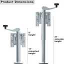 Swivel Bolt-on Trailer Jack, Trailer Jack Stand, 10" Vertical Movement, Mounting Hardware Included, 1000 lbs