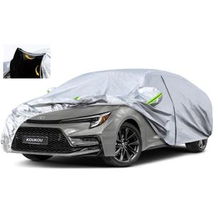 KouKou Oxford Car Cover Waterproof All Weather for Automobiles, Fit Sedan Toyota Corolla, Hyundai Elantra, Mazda 3, Nissan Sentra, BMW 3 Series, Lexus IS250,etc (185 X 70 X 59 inch)