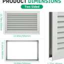 Door Vents for Interior Doors Two Sided, 20 x 12 Door Louver Vent Aluminum Louvered Door Vent Silver Door Air Vent Grille for Bathroom Garage Cabinet