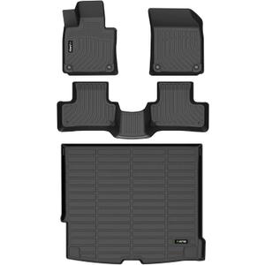 HAFIDI Floor Mats & Cargo Liner Set Fit for 2018-2026 Volvo XC60 (Fit for T5/T6,Not for Hybrid) All Weather Protection TPE Anti-Slip Automotive Full Set Floor Liners Custom Accessories - Black