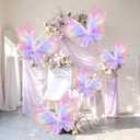 Geelin 6 Pcs Large Iridescent Purple Butterfly Decorations Mariposas Grandes para Decoration Big Butterfly Party Decor 20 Inch 12 Inch 3D Silk Butterflies for Women Birthday Party Wedding Decor