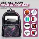 Soccer & Basketball Sports Bag with Ball Pump - Basketball Backpack with Separate Ball & Shoes Holder Compartment, Soccer Basketball Football & Volleyball Bag with Large Capacity (Pink)