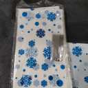 Unique Part Bags 100 Pcs Christmas Favor Bags Snowflake Santa Claus Treat Bags Flat Cellophane Plastic Container for Bakery Cookies Candies Dessert with 100 Pieces Twist Ties(Snowflake,Blue)