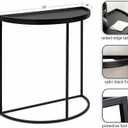 Kate and Laurel Dorrah Modern Round Console Table; 28 x 14 x 30; Black; Contemporary Half-Circle Entryway Table for Storage; Organization; and Display