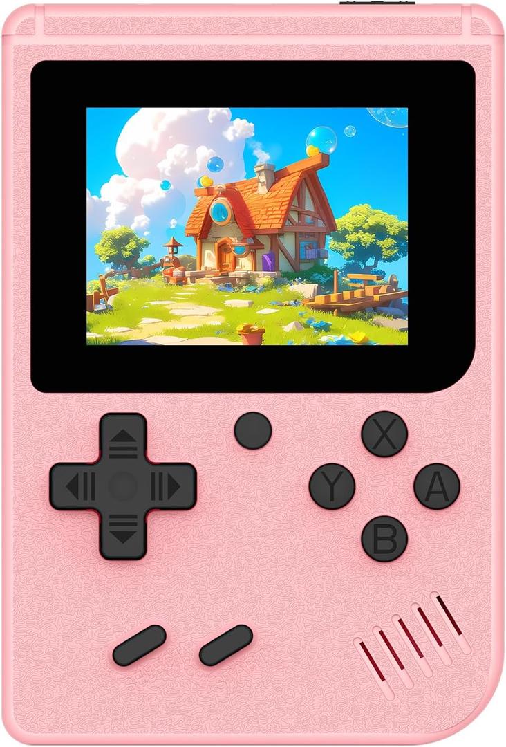 Retro Handheld Games Console Built-in 400 Video Games, Portable Handheld Emulator with 3.0 Inch Screen, Mini Travel Retro Gaming Consle (Pink)