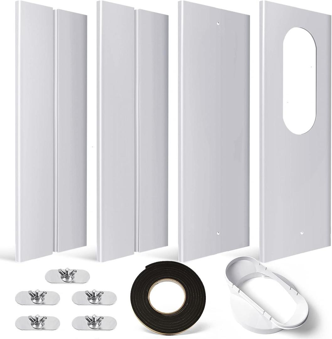 YoleShy Portable Air Conditioner Window Kit with Coupler Adjustable Window Seal for AC Unit, Sliding AC Vent Kit for 5 inches Exhaust Hose