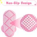 Pro Goleem Fleece Baby Booties, Warm Cozy Baby Slippers, Stay On Sock Shoes, Easy to Put on, Unisex Baby Gifts, Soft Non-Slip Adjustable Newborn Boots for Boys and Girls (Pink)