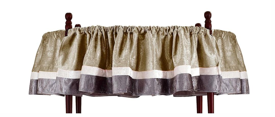 Baby Doll Bedding Round Crib Canopy Valance, Olive, 4 Piece