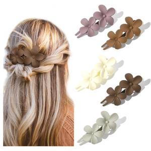Yanibest 5 Pcs Flat Hair Clips - Stylish Lay Flat Claw Clips for All Hair Types, Multi-Styles Matte Non-slip Hair Clips for Women Girls Wedding Prom Party Hair Decorations