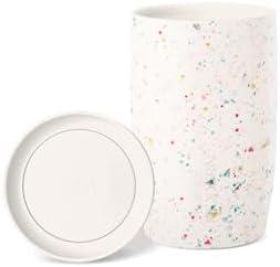 Simple Modern Travel Coffee Mug Tumbler with 360° Lid | Ceramic-Lined Insulated Stainless Steel Cold Brew Iced Coffee Cup | Gifts for Women Men Her Him | Voyager Signature | 12oz | Cream Terrazzo