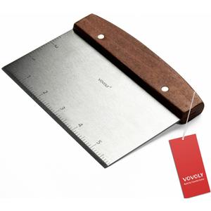 Vovoly Multipurpose Bench Scraper Kitchen Utensil for Flat Top Griddle, Dough Scraper Cutter for Bread and Pizza Cutter - Stainless Steel Metal Griddle Scraper Chopper