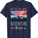 Let The 3rd Grade Adventure Begin Teacher Back To School Men Women Kids T-Shirt (Small, Blue)