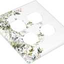 Sage Green Eucalyptus Watercolor Flower Leaves Plant Boho Floral Outlet Covers 2-Gang Duplex Decorative Light Switch Cover Plate Gfci Wall Plate Receptacle Switch Plate Covers Bathroom Decor