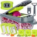 Smile Mom Vegetable Chopper Slicer - Spiralizer - Onion Chopper with Container