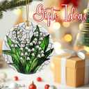 Flower Hanging Ornament, Christmas Ornaments, Xmas Decorations for Tree, Ornaments for Christmas Tree, Holiday Ornament, Flower Themed Gifts, Holiday Party Gifts, Xmas Gift Ideas - Lily of The Valley