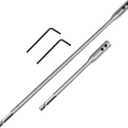 Hotop 4 Pieces 1/4 Extension Drill Bit Set Wood Spade Drill Bit Extension, 6 and 12 Inches with 2 Pieces Key, Use with High-Carbon Steel Wood Spade