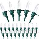 Honoson 120 Pieces LED Replacement Christmas Bulb 3v Waterproof LED Lights Bulb Bulk for Christmas Tree Decorations Xmas Indoor Outdoor Home Light Decor (Green Base With Cold White Bulb)