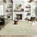 Valenrug 9x12 Area Rug Non Slip, Large Washable Rugs for Living Room Green